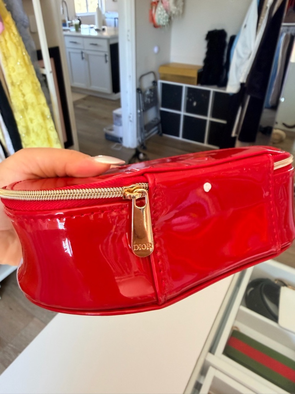 Dior Glossy Red Patent Mini Top-Handle Bag - Picture 4 of 6
